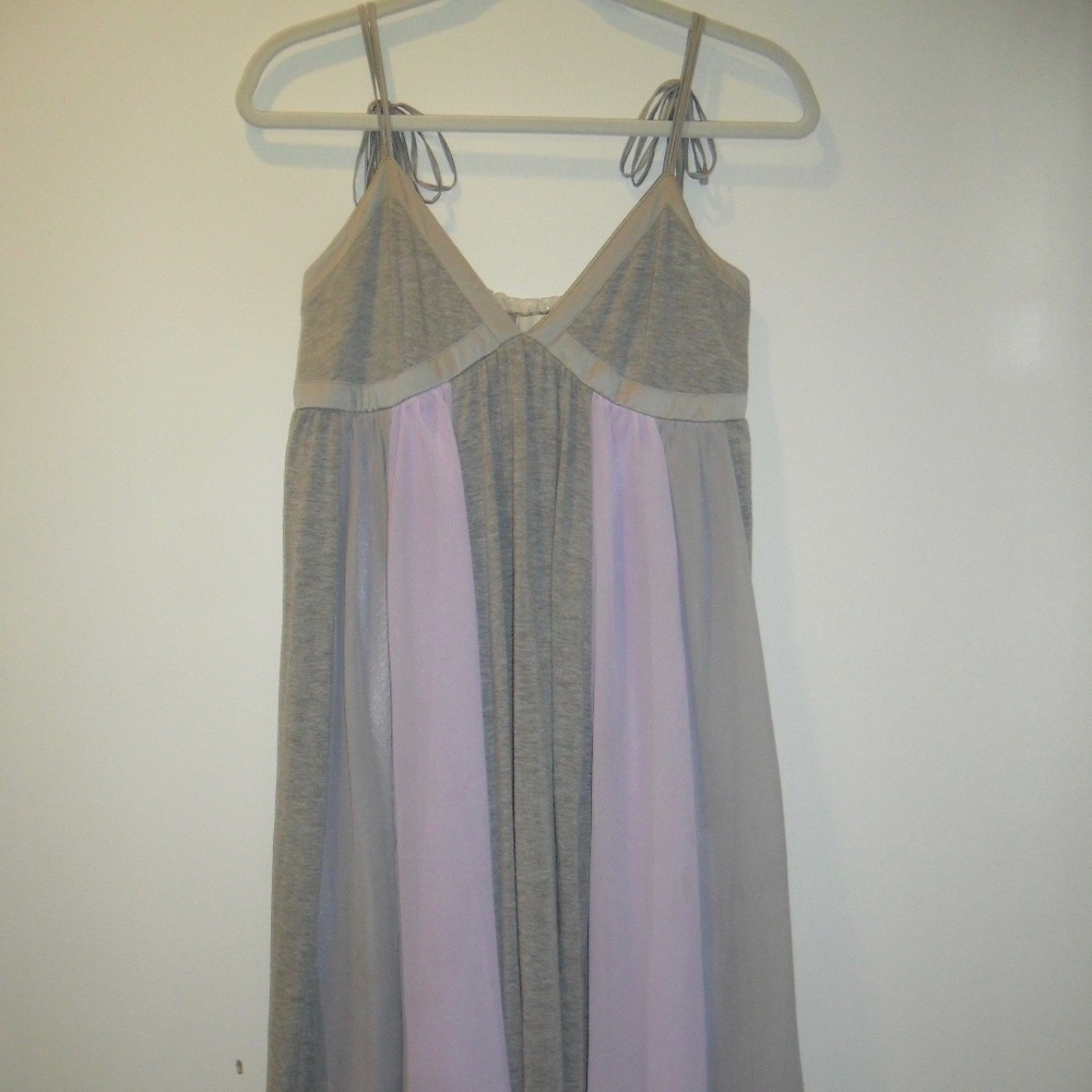 Gray and Lavender Spaghetti Strap Dress Lrg By Ya